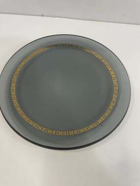Vintage IBM Executive Education Smoke Glass Round Tray Plate